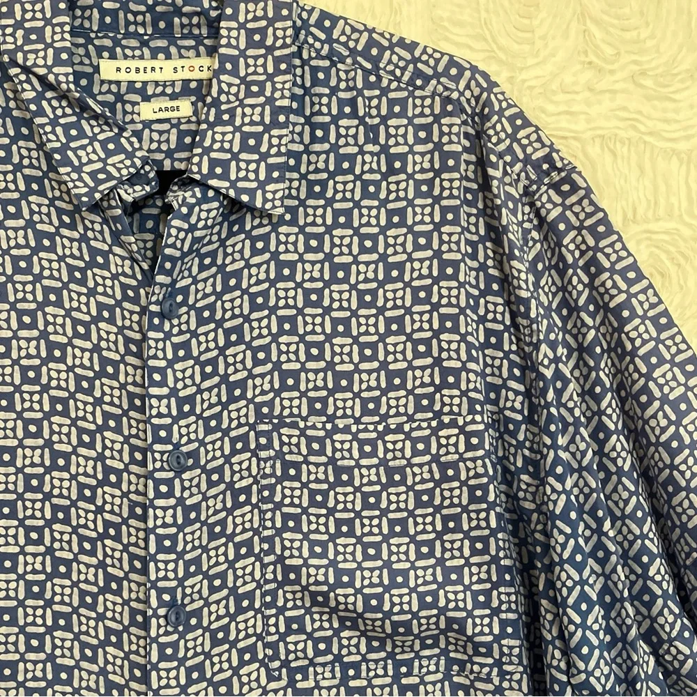 Vintage 90s Robert Stock Silk Short Sleeve Cabana Resort Shirt Retro Mens XL